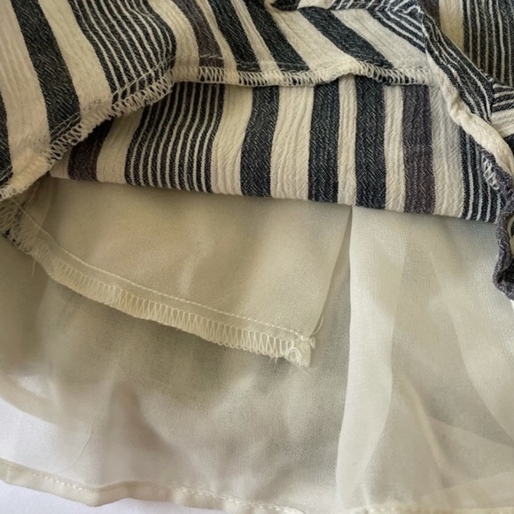 American Eagle Blue & White Striped Open Back Romper - Picture 5 of 10